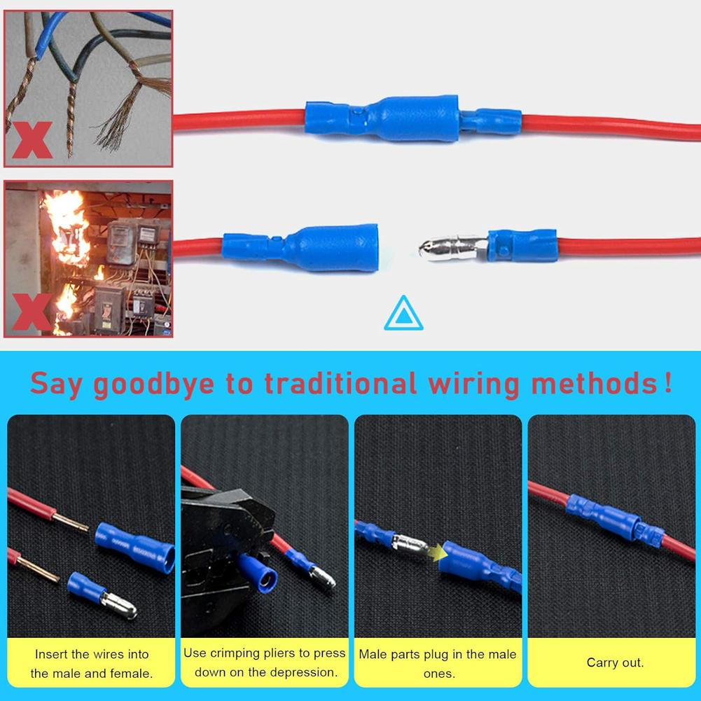 280Pcs Electrical Wire Crimp Spade Butt Ring Fork Set Assorted Female Male Crimp Spade Terminals Cold Crimp Terminals