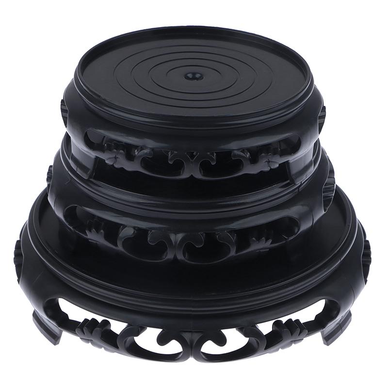 1 Pcs Plastic Pad High Flower Tray Frame Flowerpot Holder Holders Brown-Black Garden Supplies Round Potted Decoration Base