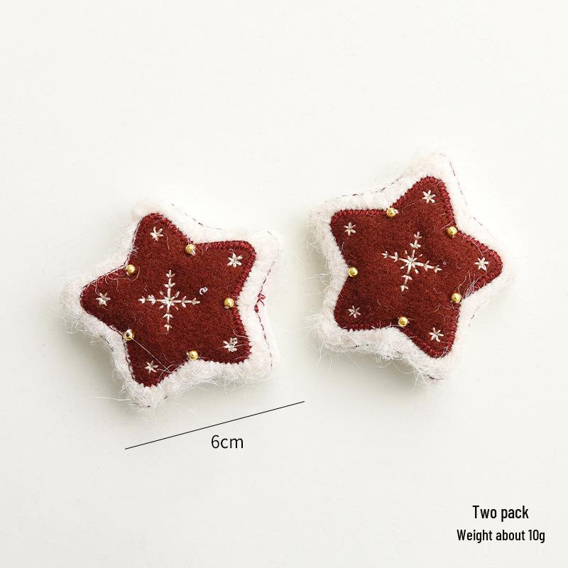 Christmas Wool Felt Ornaments: Star, Snowman, Elk & Cane