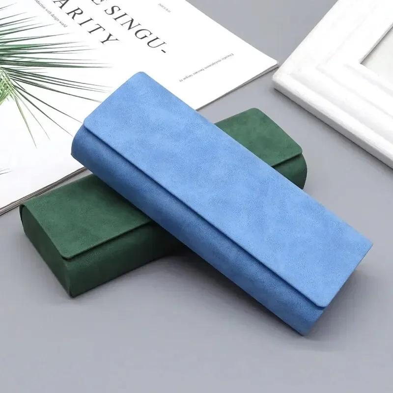 Hard-shell Spectacle Case Men Women Glasses Case PU Leather Portable Anti-extrusion Sunglasses Storage Box Folding Eyewear Pouch