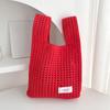 Knitted Wrist Bag Women Casual Shoulder Tote Bag Hollow Out Female Reusable Shopping Bags Girls Woven Small Handbag AVE