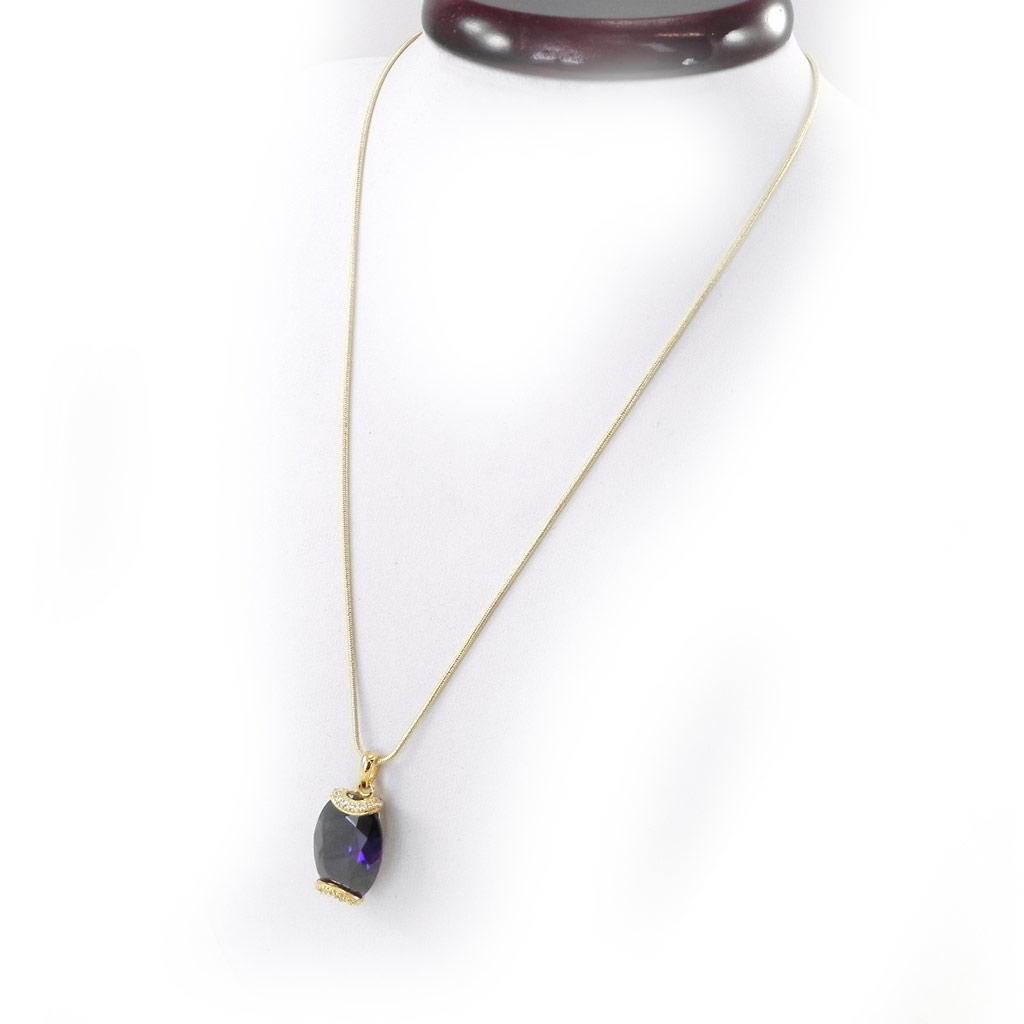 Altesse [G6876] - Collier Plaqué Or 'Scarlett' améthyste