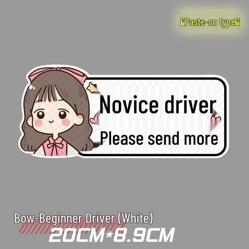 New Driver On Board Reflective Car Sticker - Female Driver Alert