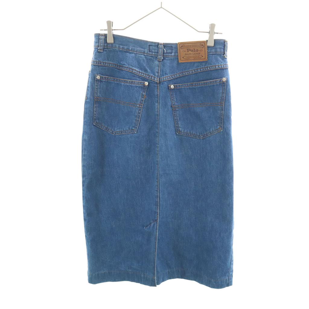 RALPH LAUREN 90s Made in USA Old Mimole length denim Tight Skirt 6 Women Used