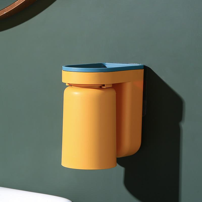Toothbrush Storage Rack Perforation-free Light Luxury Mouthwash Cup Brushing Cup Wall-mounted Bathroom Storage Box