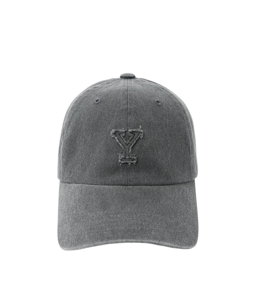 YALE Y Logo Pigment Washed Ball Cap_Charcoal