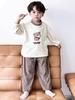 Kids' Wool Plush Pajamas Set - Warm Autumn/Winter Coral Fleece Sleepwear for Boys and Girls