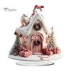 Sturdy Seasonal Shelf Decorations Winter Christmas Tree Cottage Table Decoration, Double Sided Acrylic Xmas Cabin Ornament Indoor Atmosphere