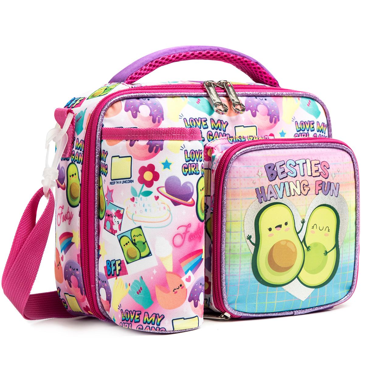 Meetbelify Pochette à déjeuner pour filles Pochette isotherme pour enfants Garçons Filles Pochette à déjeuner isolée pour la maternelle Pochette thermique avec sangle Pochette pour l'école