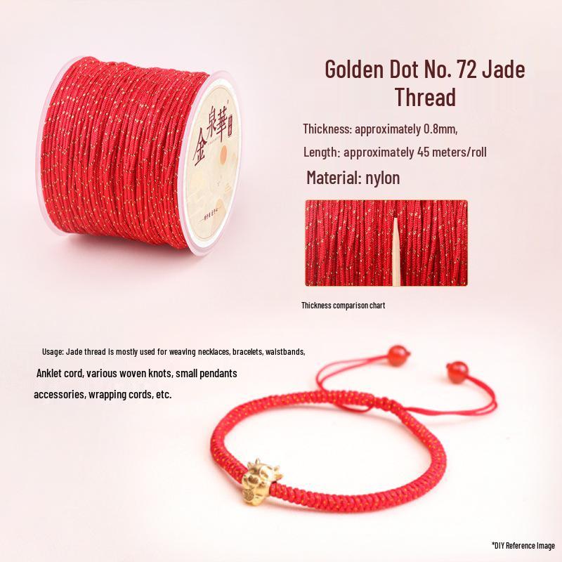 Handmade Red String Woven Bracelet: Jade Thread Braided DIY Material