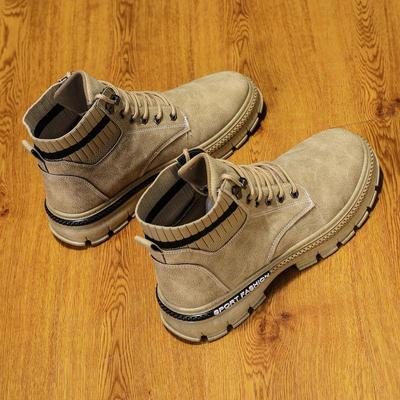 Mode 2024 Hiver Nouvelles Bottes pour Homme Tendance Sauvage Plus Tout-match Mode Bottes en Velours pour Homme Coréennes Outilage Hautes Chaussures Chaudes