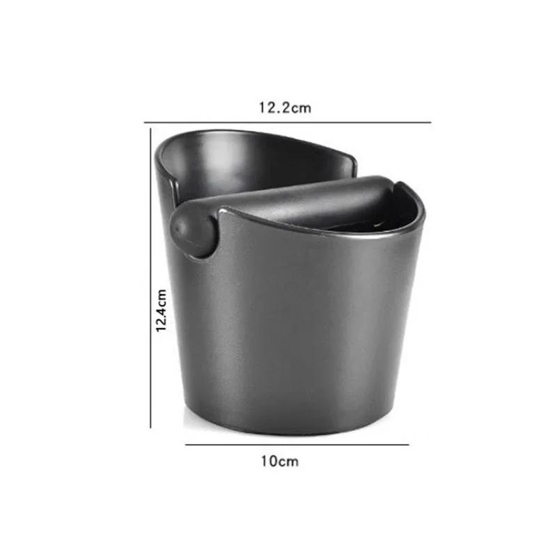 Black Coffee Knock Box Espresso Dump Bin For Coffee Grounds with Removable Knock Bar and Anti-slip Base Barista Grind Waste Bin