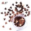 Puntos Nail Art Autumn Glitter Gradient Maple Leaf Sequins Applique Christmas Decor