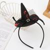 Halloween Witch Hat Headband With Spiderweb Design - Handmade Fuzzy Hair Accessory Women Cute Party Costume Headpiece