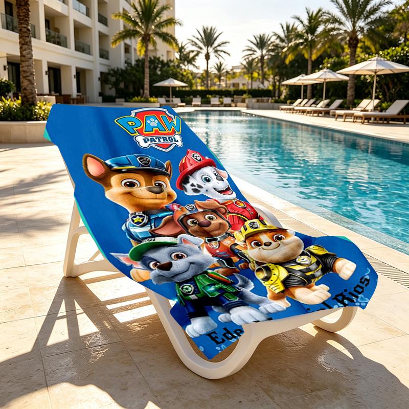 PAW Patrol Print Beach Towel Design, Soft, Lightweight. for Home Bathroom, Spa, Pool, Yoga, Surfing, Camping, Gift for Family, Friend
