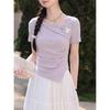 Women's French Style Oblique Shoulder T-Shirt