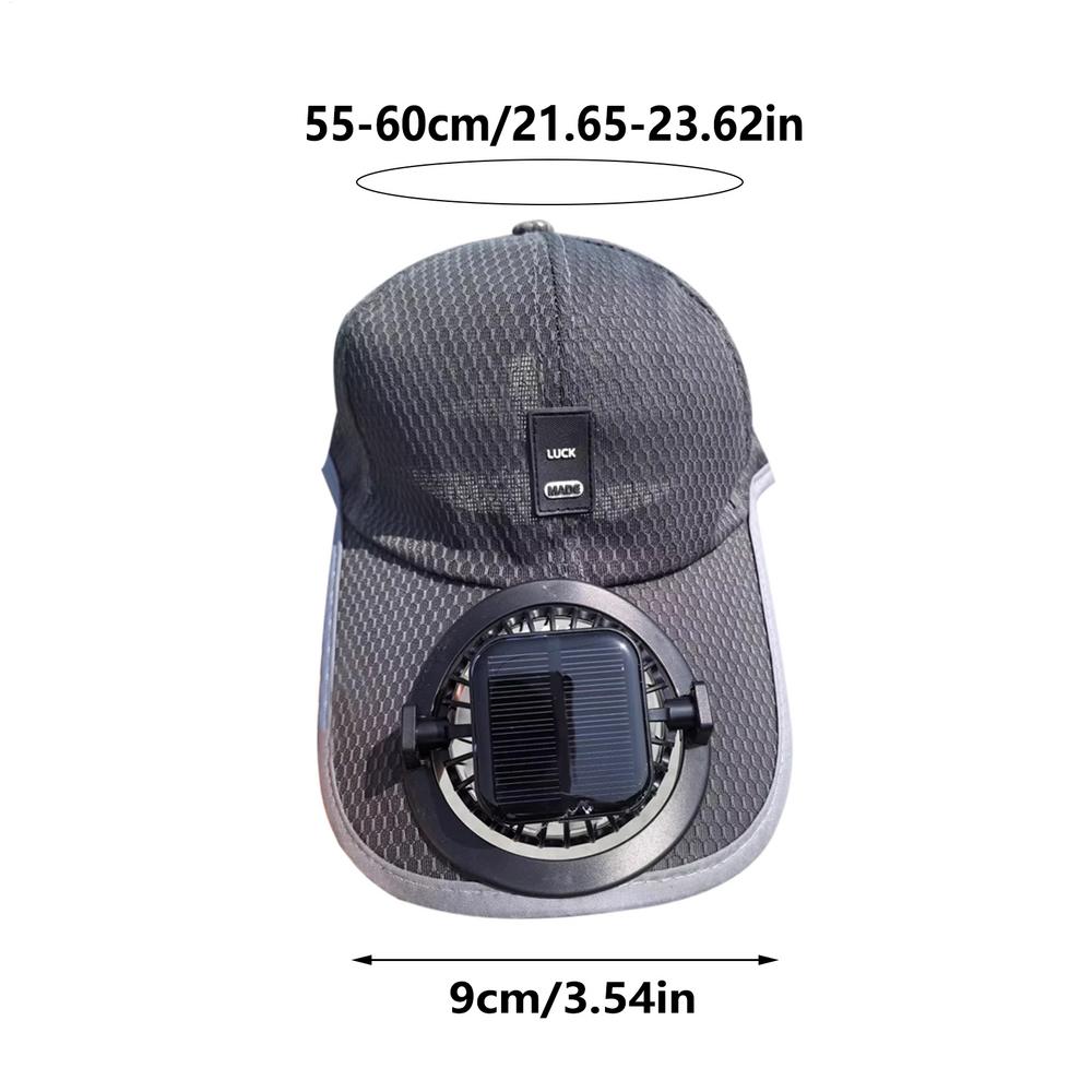 

Summer Mesh Solar Energy Fan Baseball Cap for Men Women Adjustable Breathable Caps Quick Dry Running Hat Cap for Outdoor Sports чорний