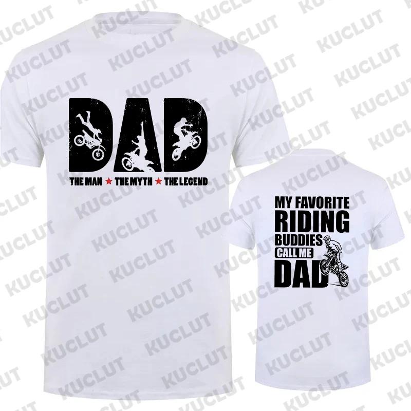 Dirt Bike Dad Shirt Mens Motosport Motorcycle T-shirts Gift for Dad My Favorite Riding Buddies Short-Sleeve Unisex T-Shirt Top