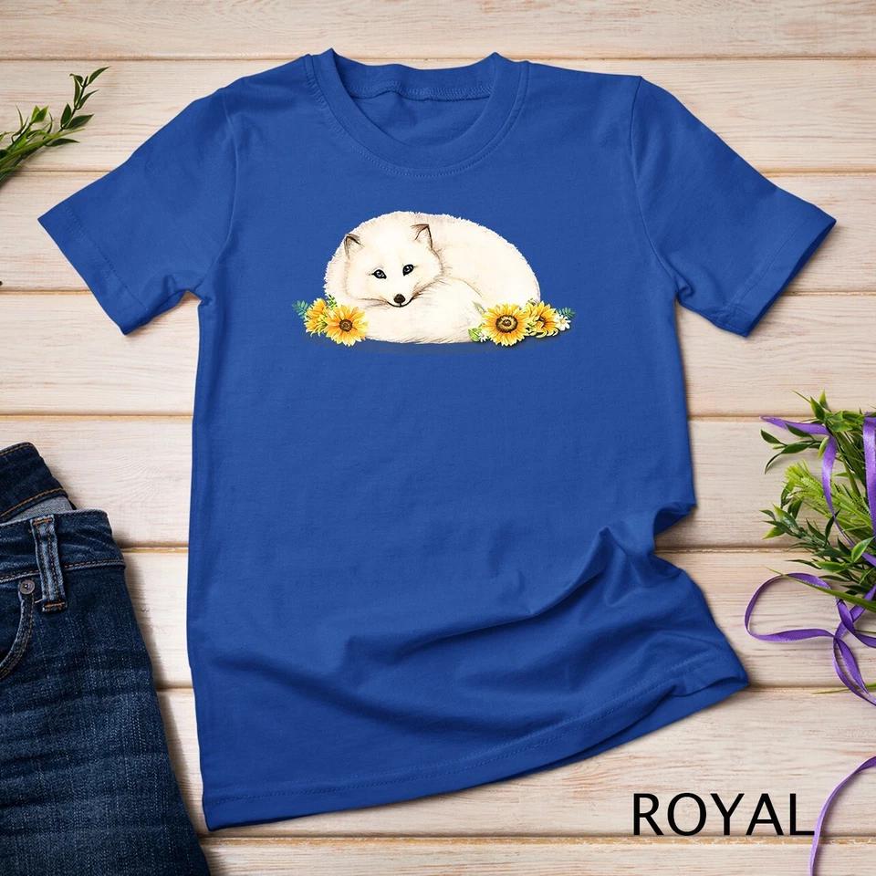 Arctic Fox Flower T-Shirt Unisex T-shirt 12 L