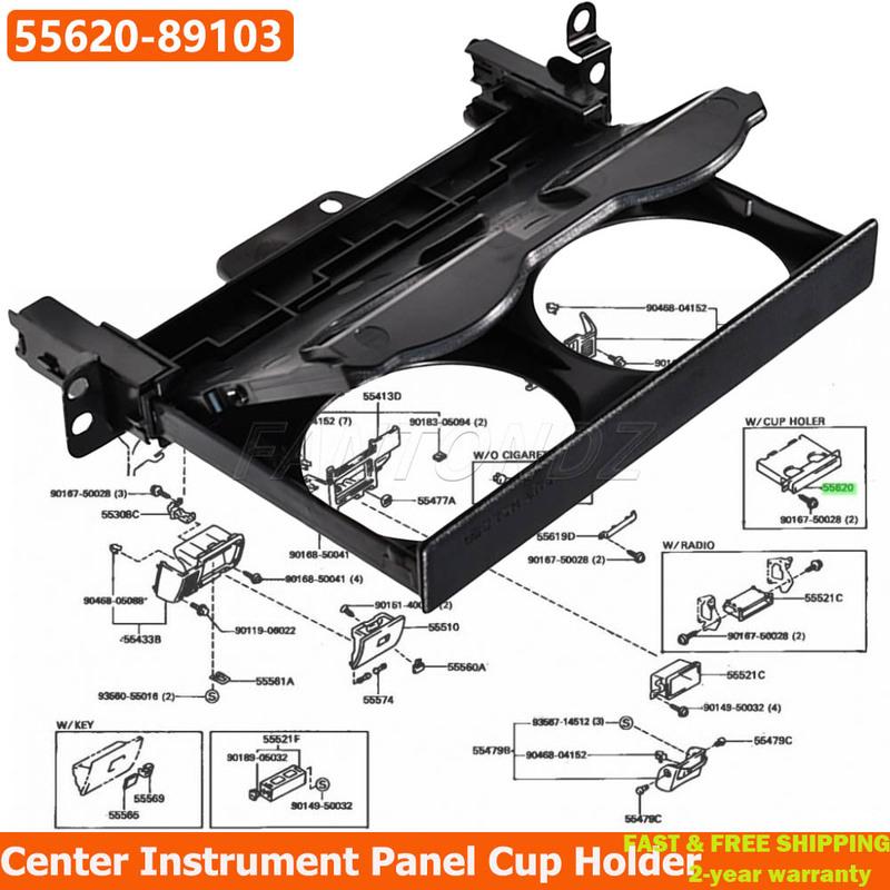 55620-89103 Center Dashboard trument Cup Water Bottle Holder For Toyota 4runner Hilux 1989-1992 1993 1994 1995 5562089103