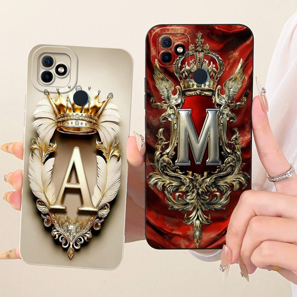 Casing For ITEL Vision 1 Plus Cover For ITEL P36 Phone Case Silicone Luxury A-Z Letters Fashion Crown 2D Painted