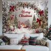 Merry Christmas Tapestry, Holiday Wall Art Background Cloth for Living Room Warm Winter Home Decoration