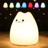 Mini Popular Cat Baby Night Lamp 7-color Pat Touch Color-changing Eye Protection Bedroom Bedside Night Light Gift Children