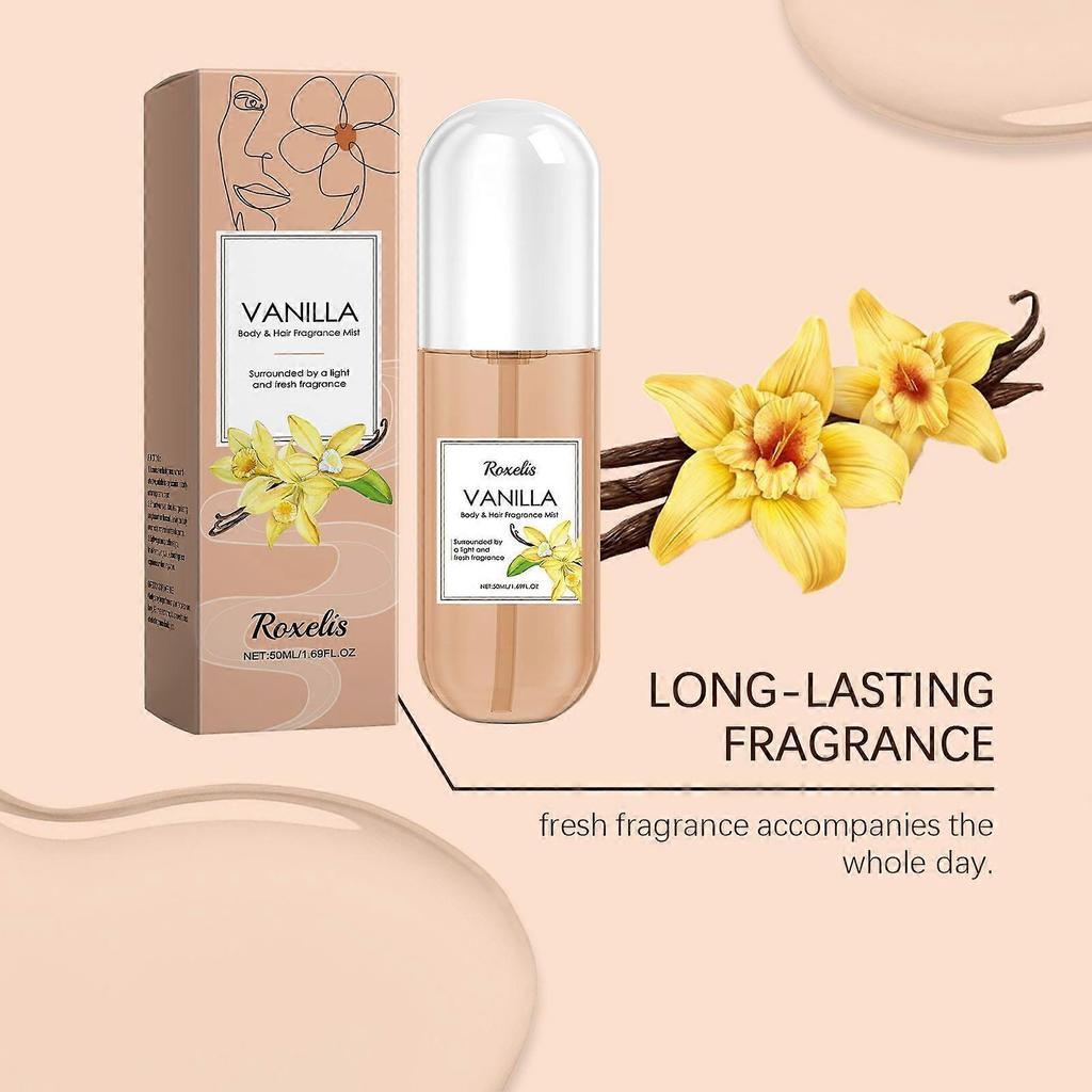 Roxelis Vanilla Body Fragrance Spray Natural Fresh Light Fragrance Lasting Fragrance Daily Body Hair Fragrance Spray