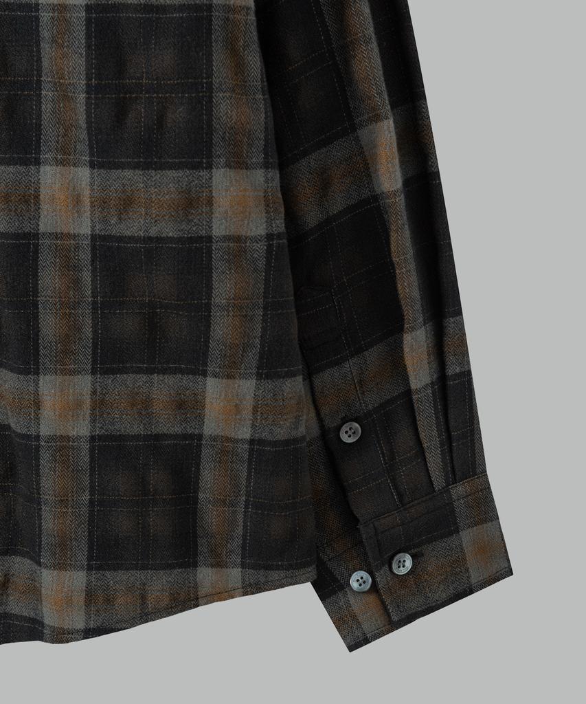 NONBLANK Bumpy Surface Check Ls Shirt_Dark Green