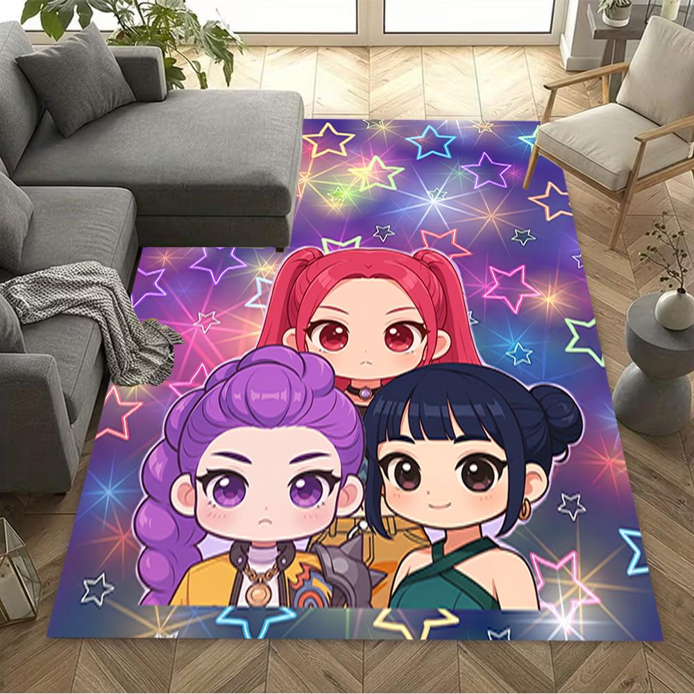 Stars Friends Night Floor Rug Office Rug Design for Hallway Bedrooms Foyer Study room Anti-slip Rug Decorate Offices Perfect Gift for Women/Men