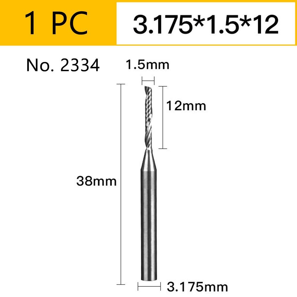 

1Pcs Carbide End Router Bit Mill Tool for Aluminum Fiberglass Acrylic Wood Copper Plastic 3.175*1.5*12mm