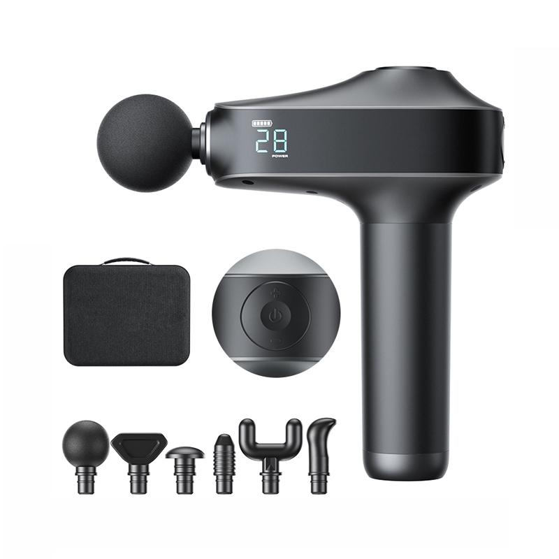 

Новинка Массажные продукты Бесщеточный двигатель Мощный Перкуссионный массажер для мышц глубокого воздействия Тело Профессиональный массажный пистолет чёрный