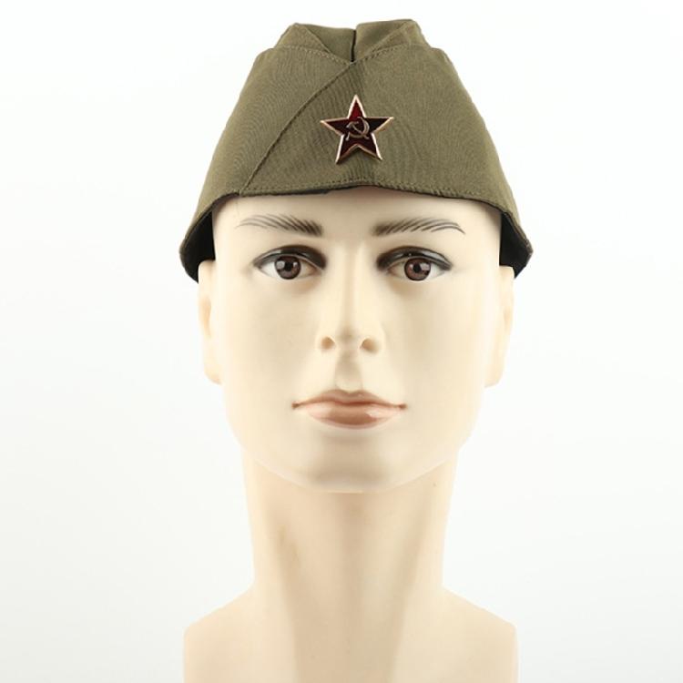 Russian Designs Boat Shape Hat Five Pointed Star Garrison Hat for Fashion Forward Individuals and Cultural Event