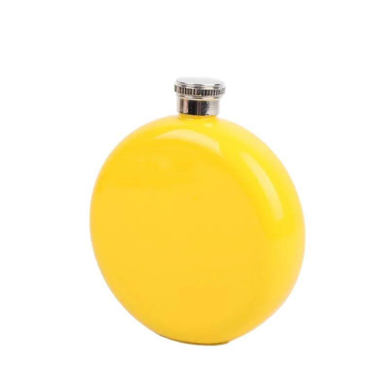 Round 5oz Stainless Steel Hip Flask Paint Whiskey Wine Bottle Alcohol Liquor Pocket Flagon Colorful