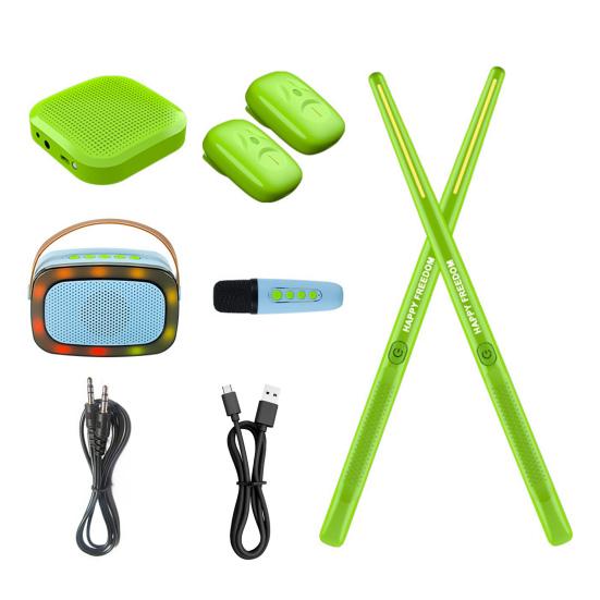 1 Set Air Drum Kit with Drumsticks Pedals Audio Converter Speaker 3D Motion Sensing Electric Drum Beginners Virtual Drum Percussion Instrument