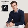 Мужской вязаный джемпер FUGUINIAO с воротником-стойкой, в стиле business casual