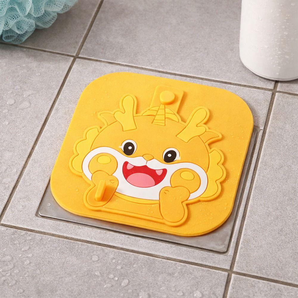 Anti Odor Floor Drain Pad Cartoon Shower Drain Cover for Bathroom Hair Collection