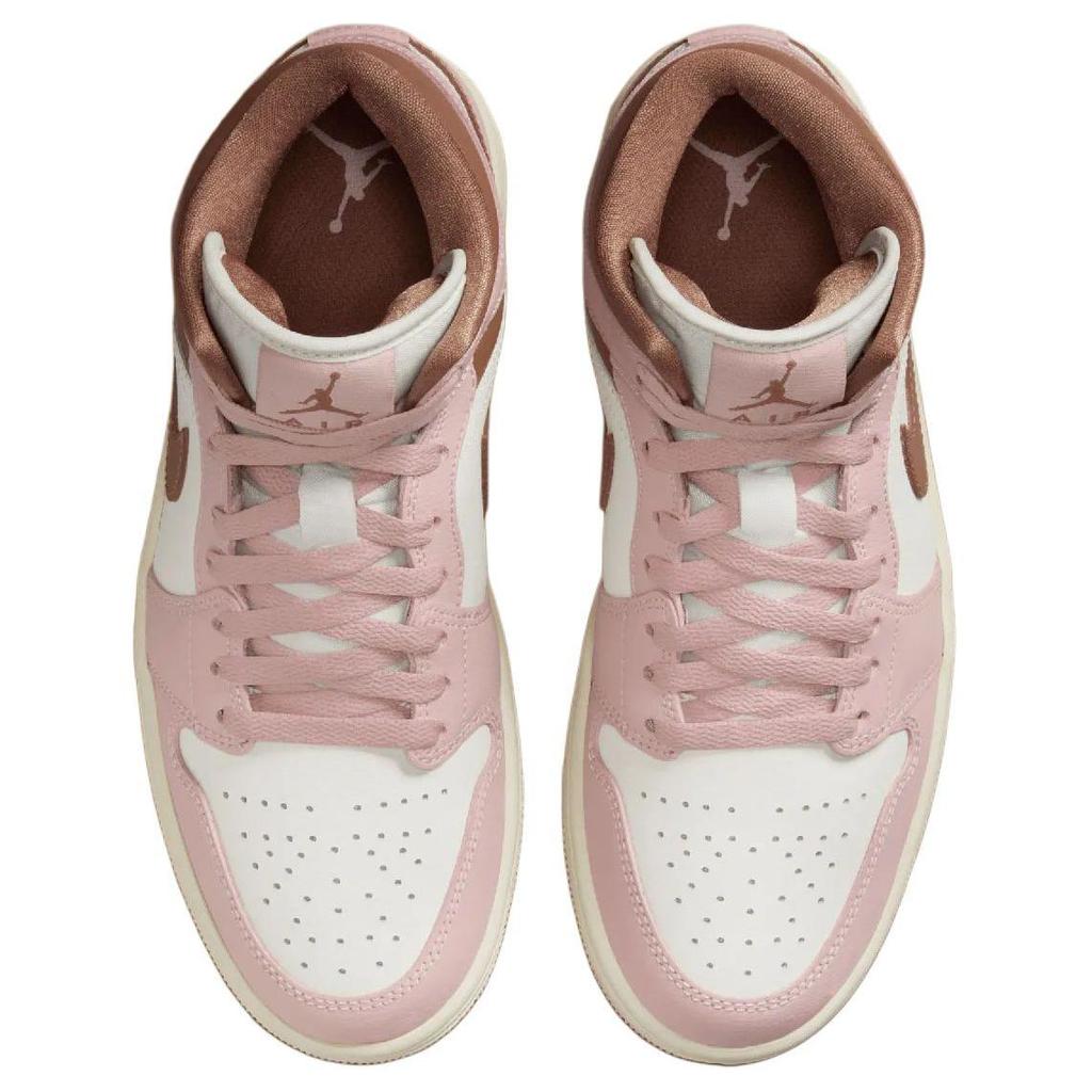 Jordan 1 Mid Pink Oxford Brown Women's BQ6472-620