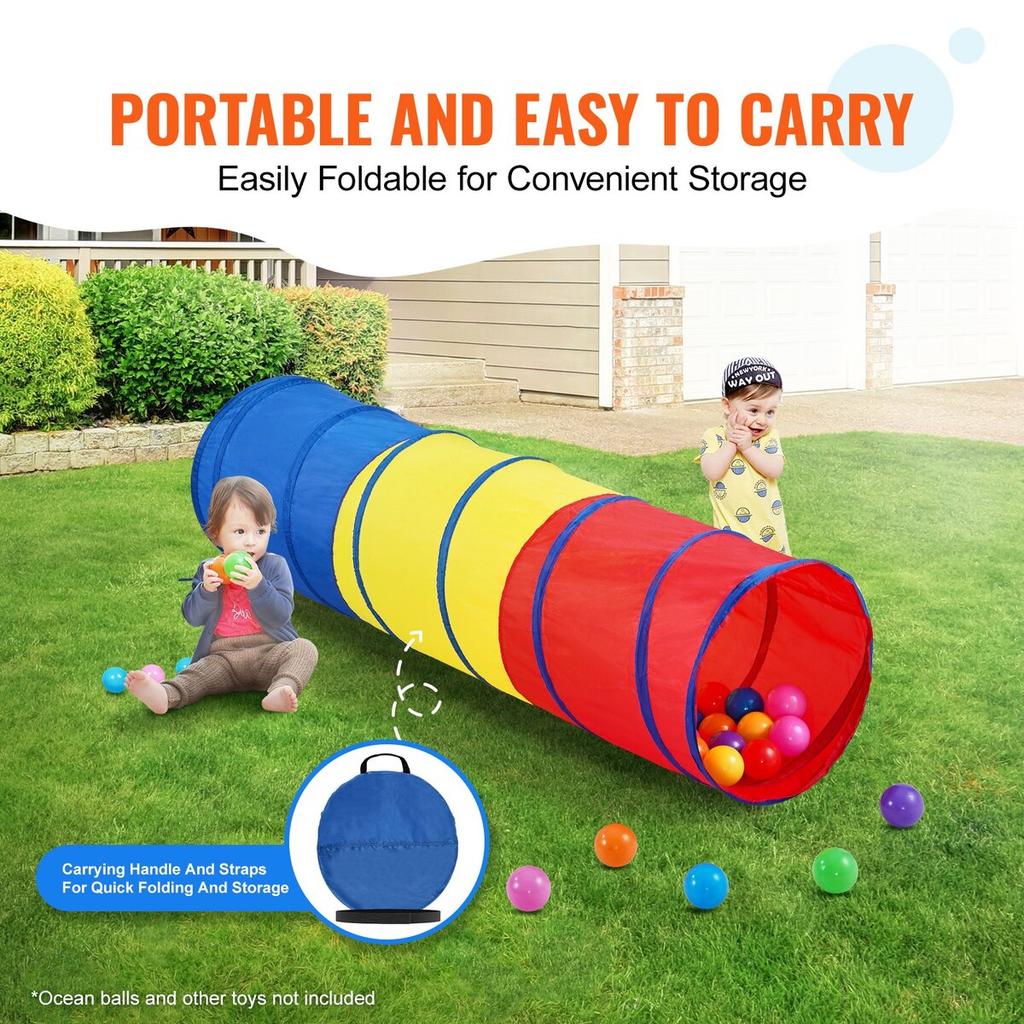 Kids Play Tunnel Tent for Toddlers, Colorful Pop Up Crawl Tunnel Toy for Baby or Pet, Collapsible Gift for Boy and Girl Play Tunnel Indoor and Outdoor