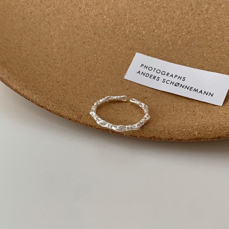 PANJBJ 925 Sterling Silver Geometric Cross Ring for Women Girl Fashion Individuality Concise Jewelry Birthday Gift Dropshipping