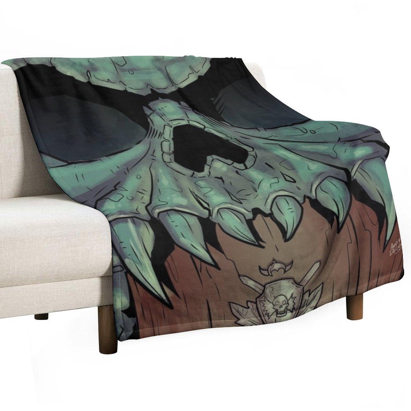Castle Gray fantasy skull Throw Blanket Bed Nap Kid S Travel Blankets 30x40in