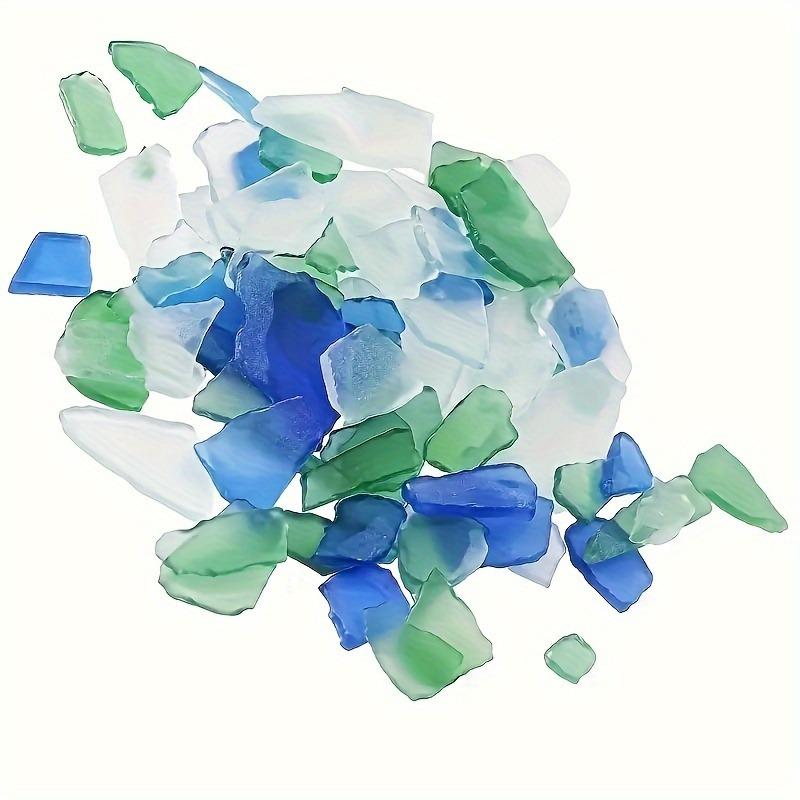 500g Crafts Decorations, Sea Color Glass Shards, Light Frosted Vase Inlaid Glass, Crushed Beach Wedding Party Decorations, Home Scenery Decoration