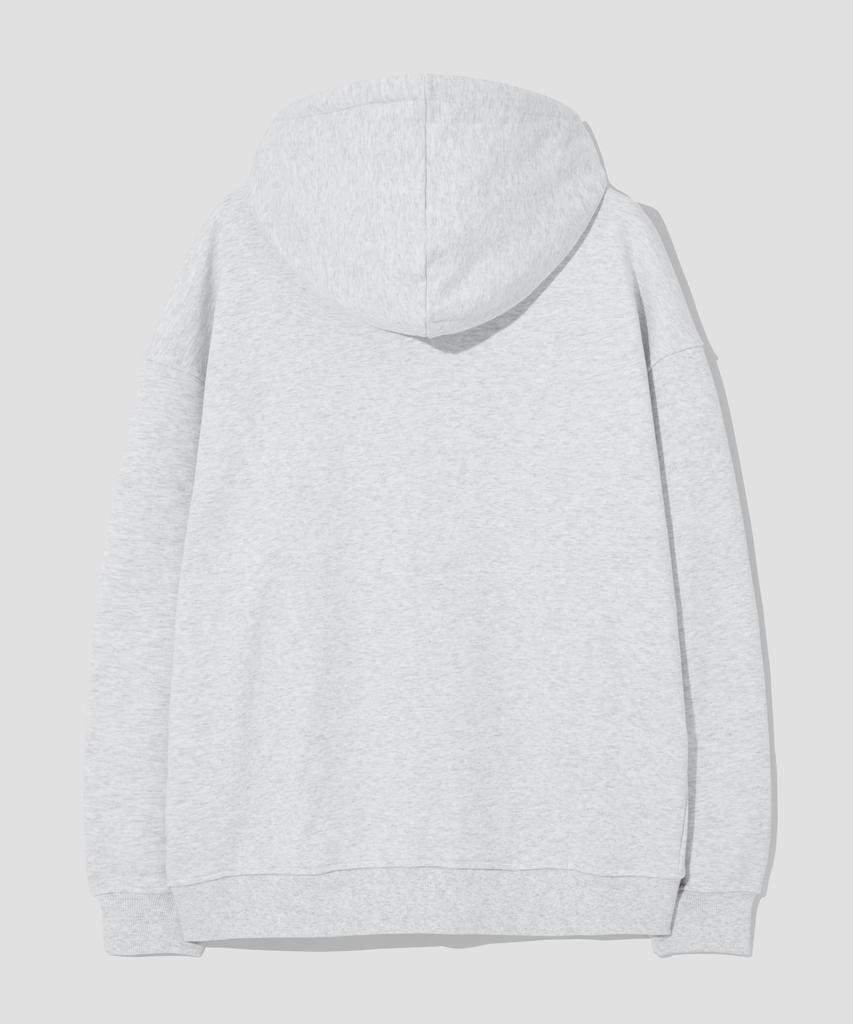 Agod 2_Way Sweat Hooded Zip-Up [White Melange]