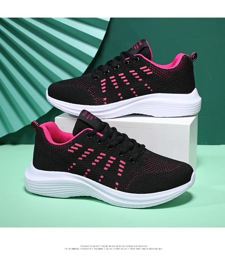 Novos sapatos de corrida de malha para primavera, ultraleves, com sola macia, de sola plana, antiderrapantes, para desporto e lazer, sapatos para estudantes