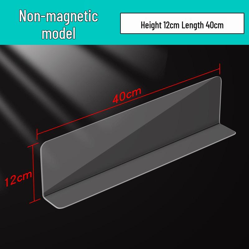 Transparente L-förmige magnetische PVC-Regalteiler für Supermärkte und Kioske