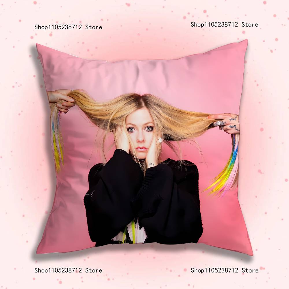 Singer A-Avril R-Ramona Pillow Covers Cartoon Sofa Decorative Home Double-sided Printing Short Plush Cute Cushion Cover