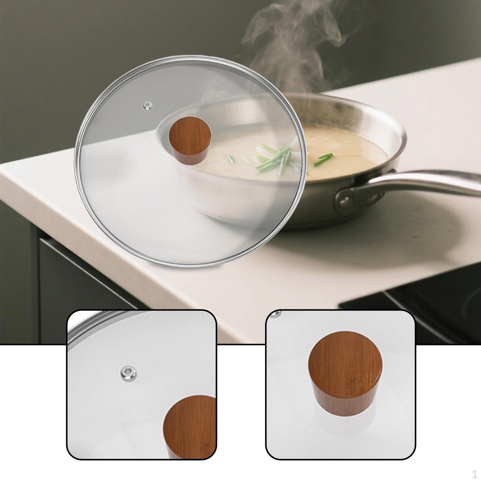 

Универсальная стеклянная крышка 22 см для кастрюль, сковородок, портативная, прозрачная, с отверстием для выпуска пара, замена крышки для посуды