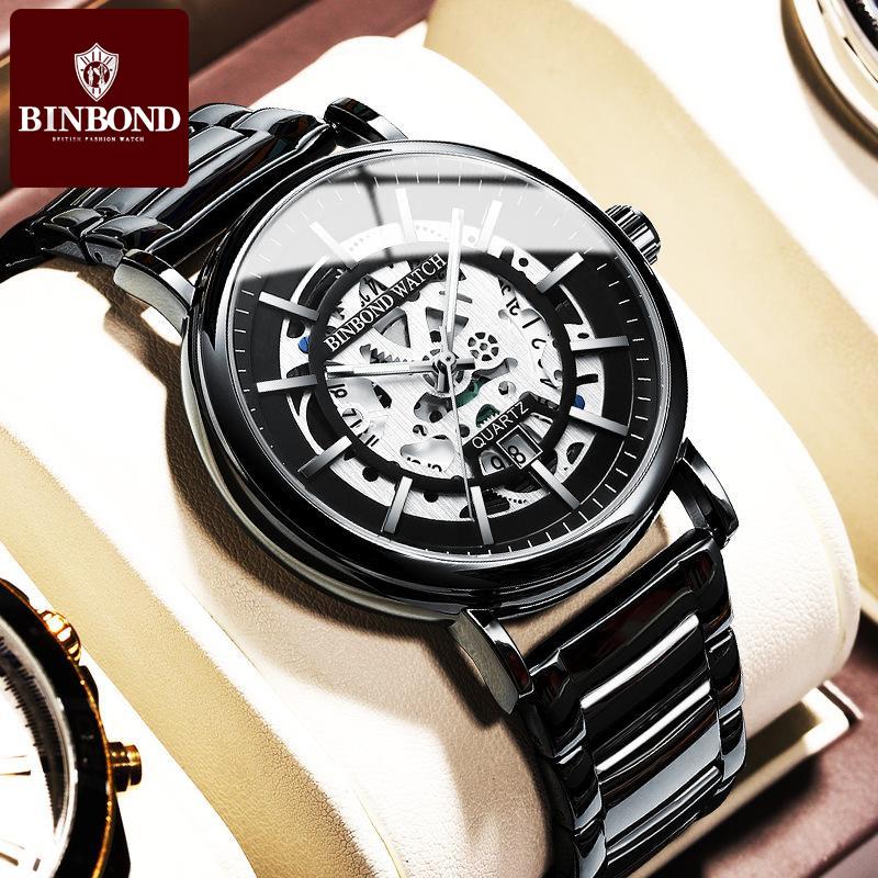 

Новые роскошные мужские часы высшего бренда со стальным ремнем в коробке, мужские кварцевые часы