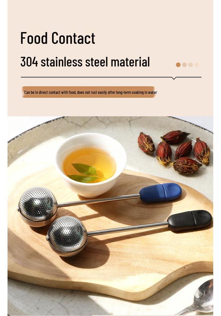 Portable 304 Stainless Steel Rotating Tea Ball Strainer Mesh