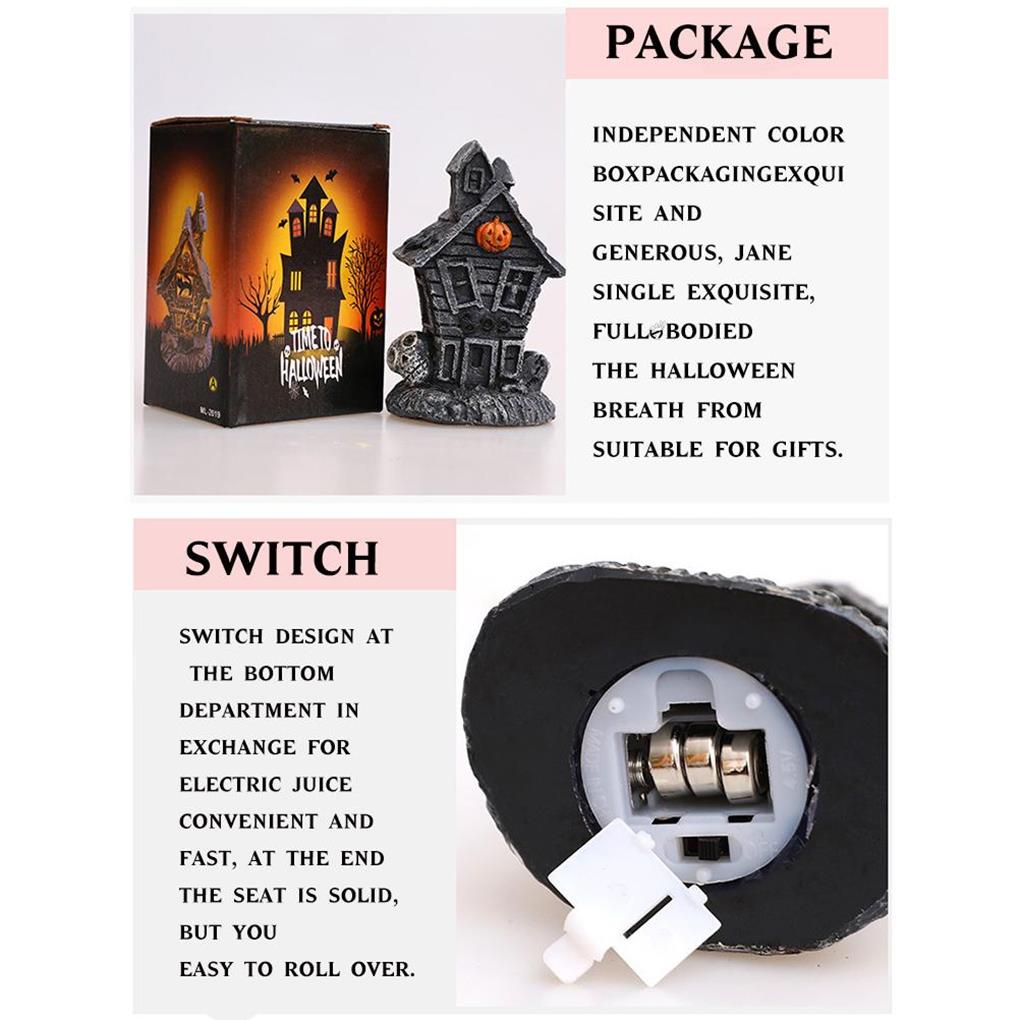 Halloween Decor Exquisite Resin Craft Desktop Figurine DIY Scene Layout Festival Adornment Home Decoration Tabletop Ornaments